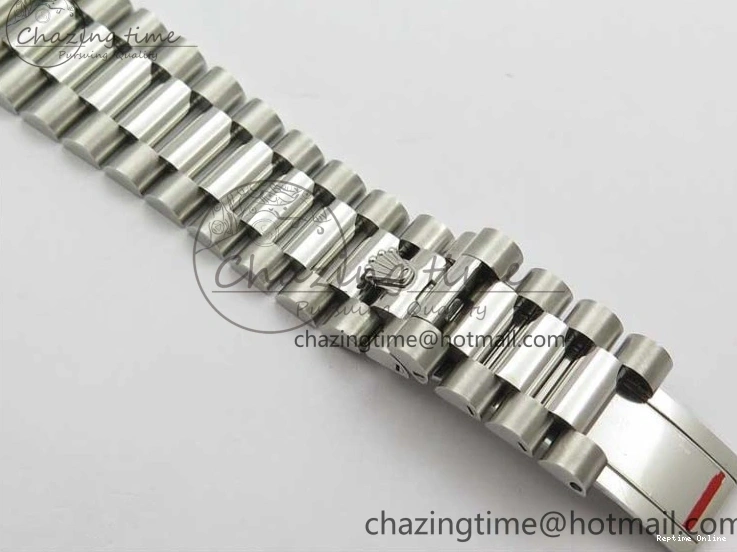 0417 SoftTouch Day-Date 40mm 228239 BP New Dial Version 904 SS Ice Blue T Crystal Markers Dial on SS President Bracelet A 2822